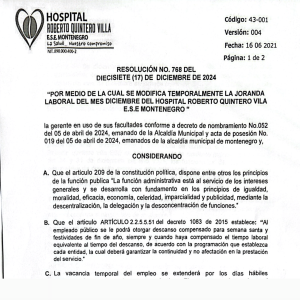 Modificación de la jornada laboral